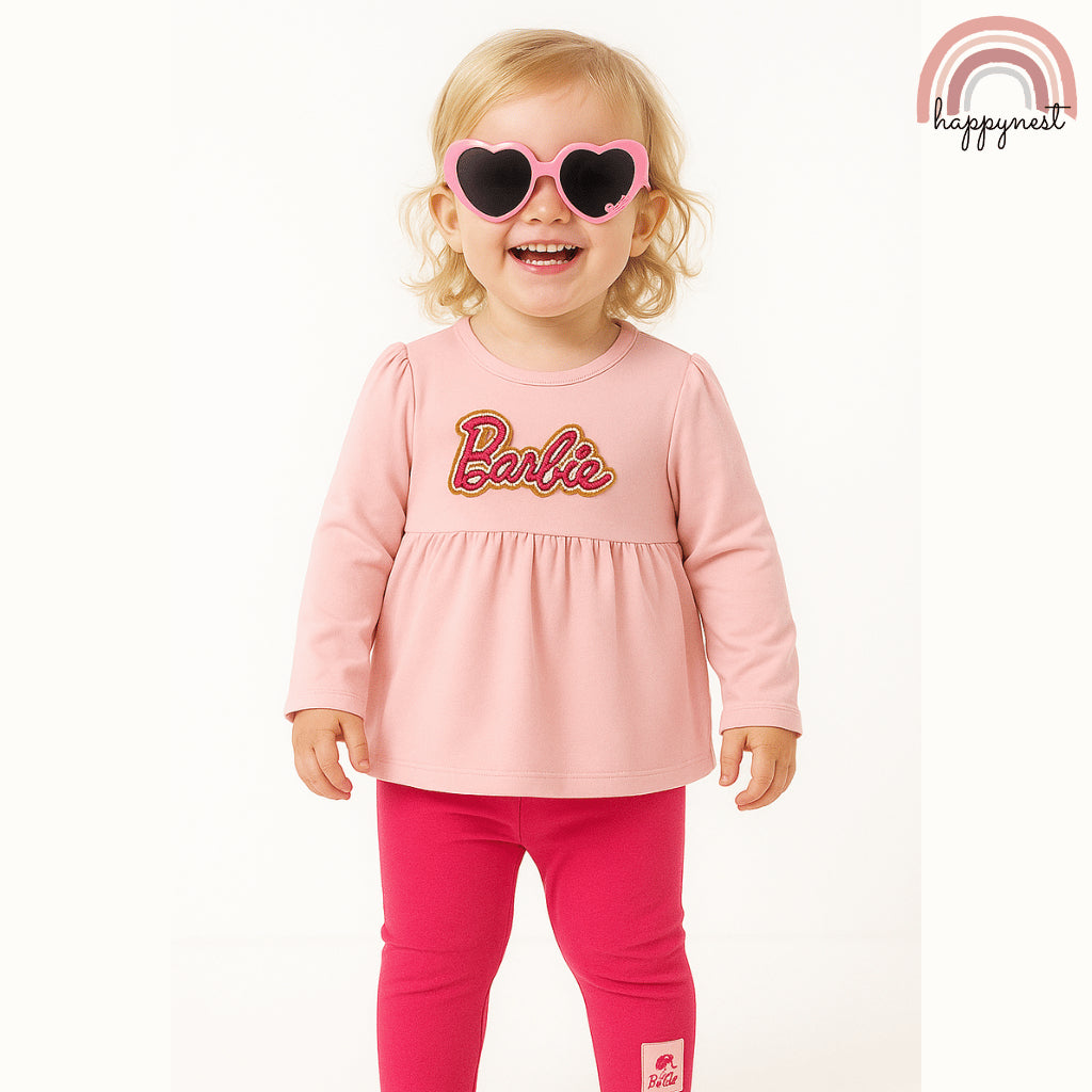 Barbie Baby Girls 3PC Outfit Set – Top, Leggings & Sunglasses | Overruns | 6–36M (SS558)