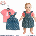 George Baby Girl 2-Piece Denim Jumper Dress + Shirt Outfit Set 3–36M (AA362)