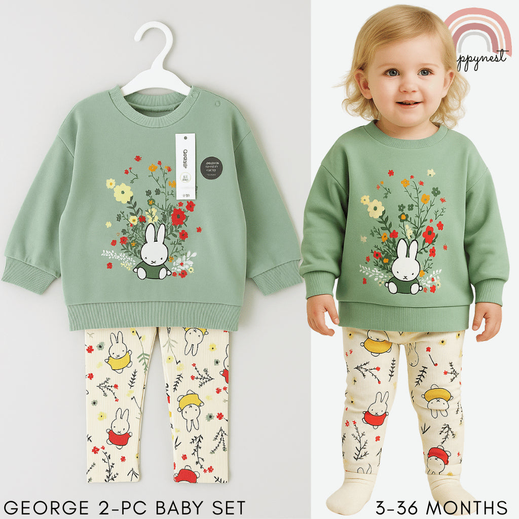 George Bunny 2-Piece Baby Sweater & Leggings Set (6–36M) | SS551