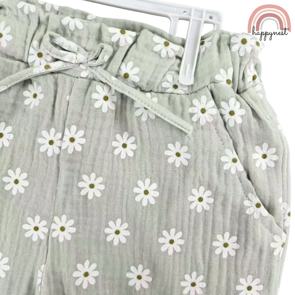 Rachel Zoe 3-Piece Sage Green Daisy Baby Set with Top, Pants & Sunglasses (2–4 Years) | AA368