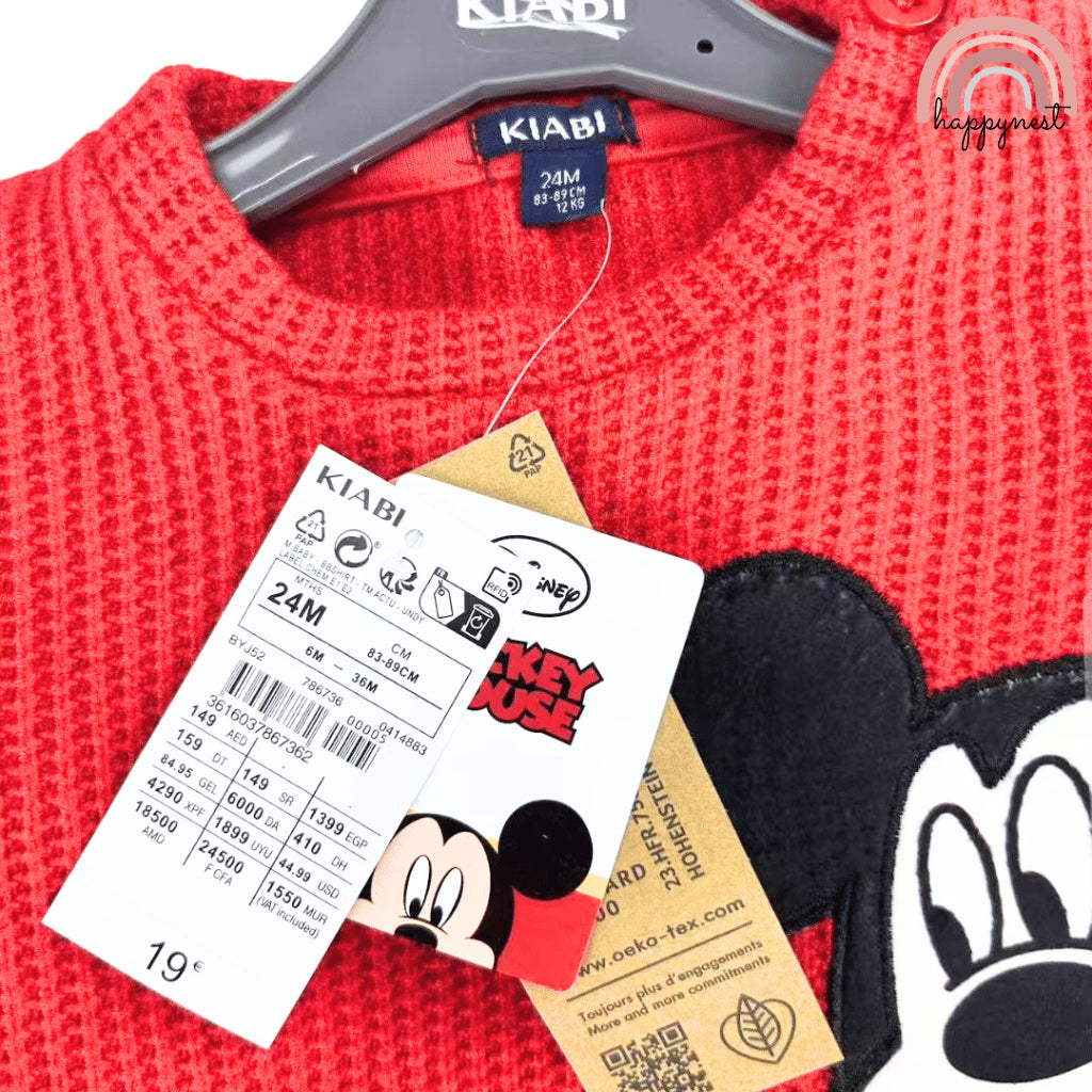 Kiabi 2-Piece Mickey Red Sweater & Jeans Baby Set (3–36 Months) | SS547