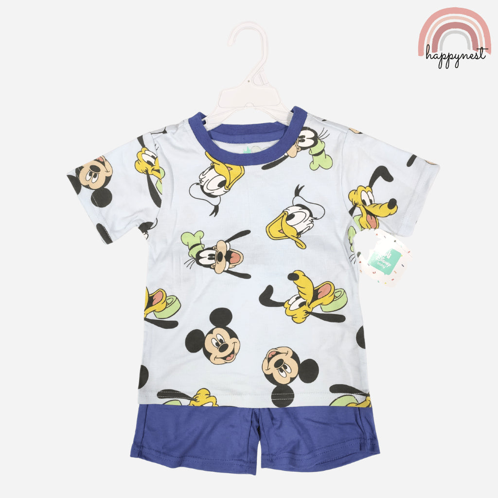 Mickey & Pluto Boys Shirt & Shorts Blue OOTD Set 12 Months to 4 Years AA402