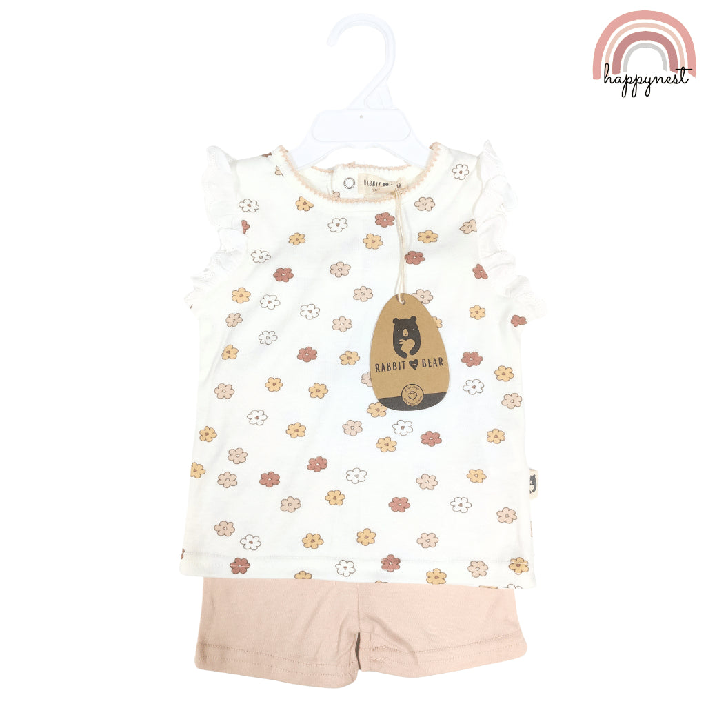 Rabbit Bear Floral Terno Set for Girls (2-4Y) | AA322