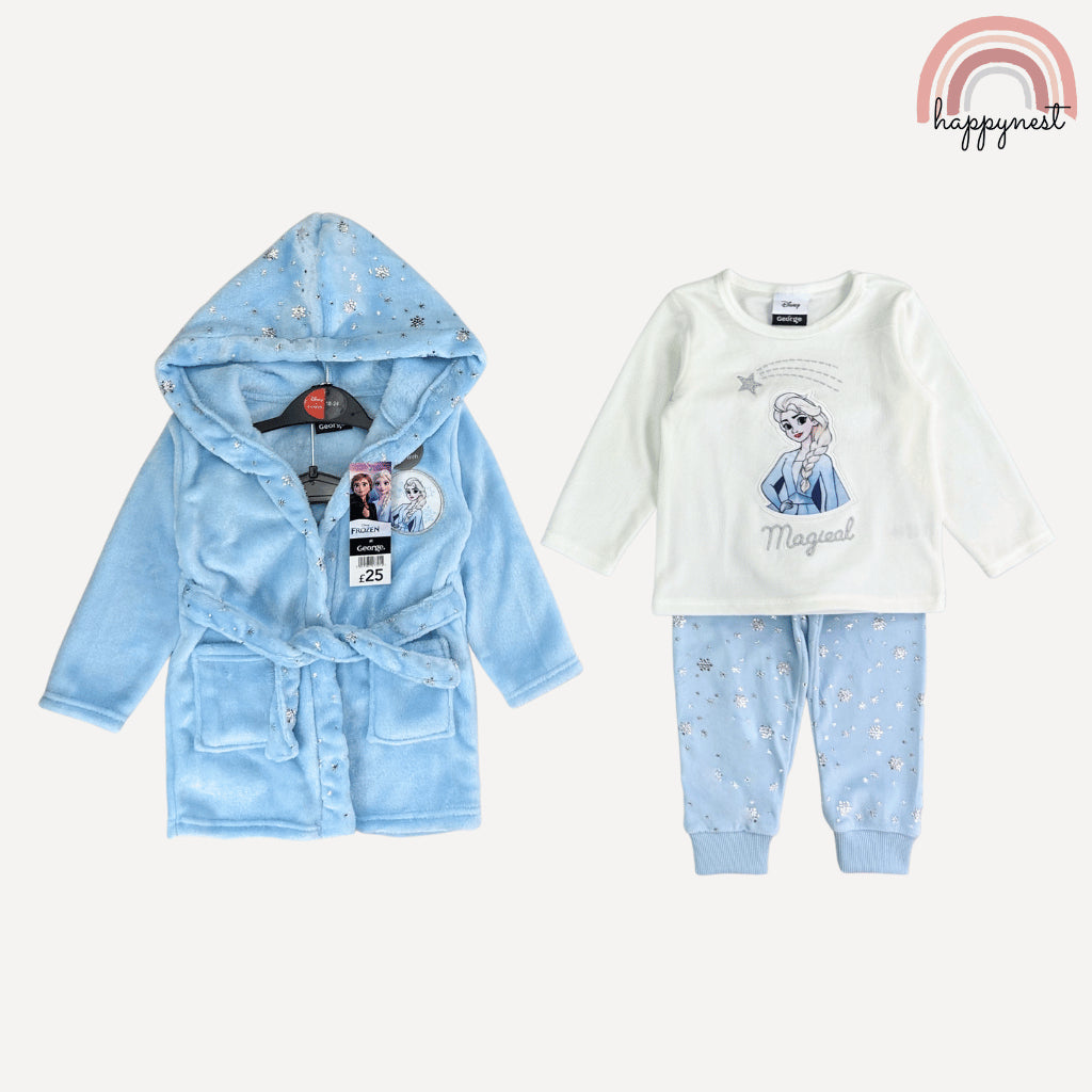 Disney Frozen Elsa Fleece Robe Pajama Set (3-36M) | AA433
