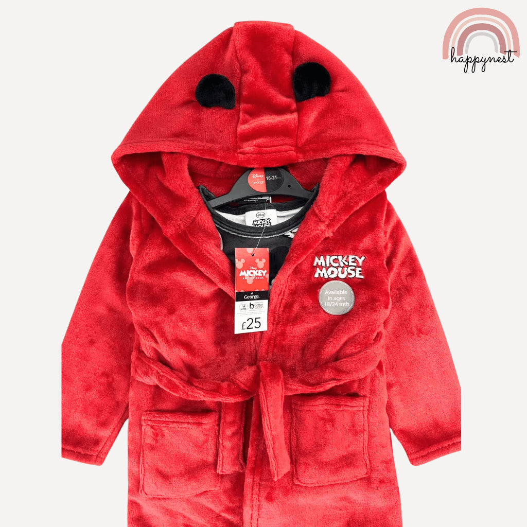 Mickey Fleece Robe Pajama Terno Set (3-36M) | AA440