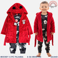 Mickey Fleece Robe Pajama Terno Set (3-36M) | AA440