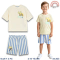 Bluey Summer Terno Set Striped Shorts for Kids Boys (2-10Y) | AA425