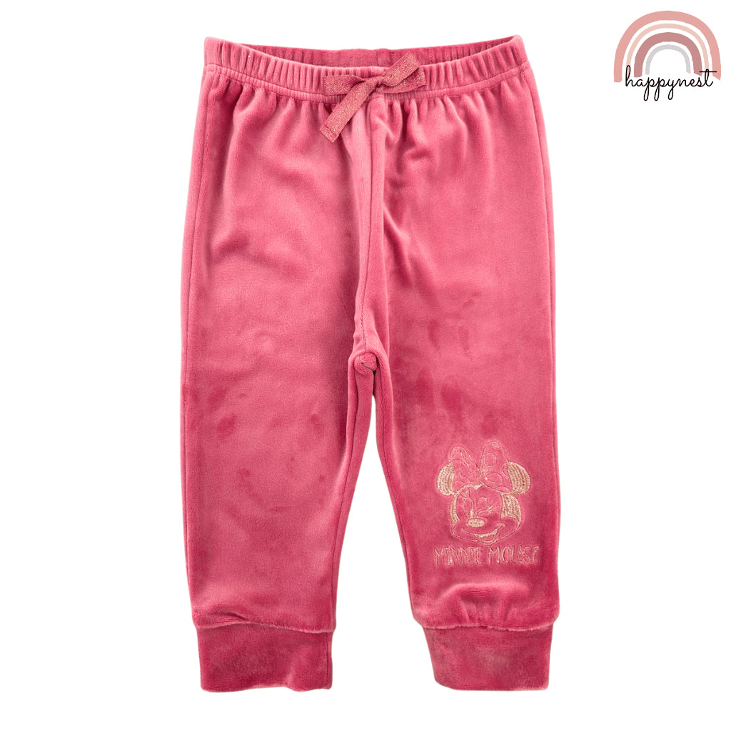 Baby Girl Minnie Dusty Rose Velour Terno (3-36M) | SS589