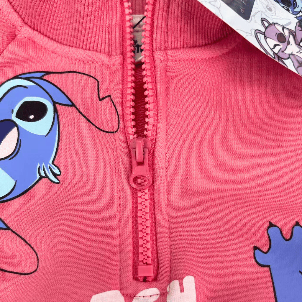 Stitch 2pc Terno Set for Kids Girls Fleece Sweatshirt Trousers Pink 2-8Y SS622