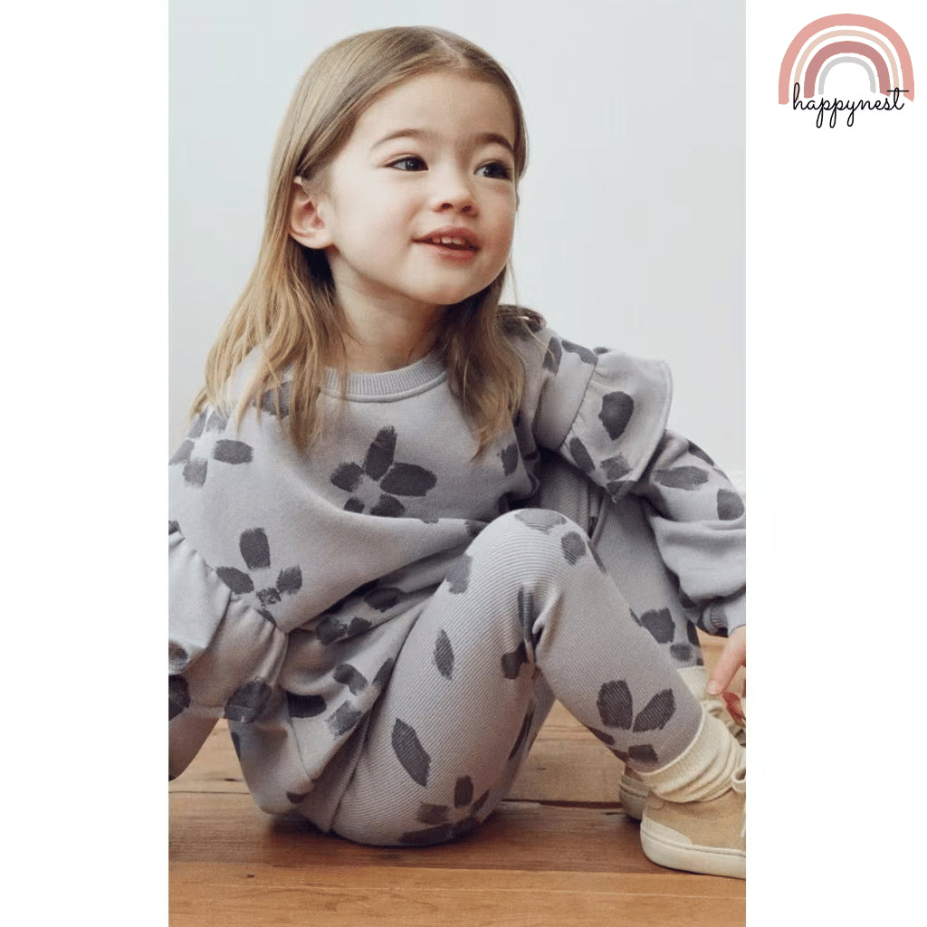 Girls Floral Sweatshirt & Leggings Set 2-8 Years – SS658