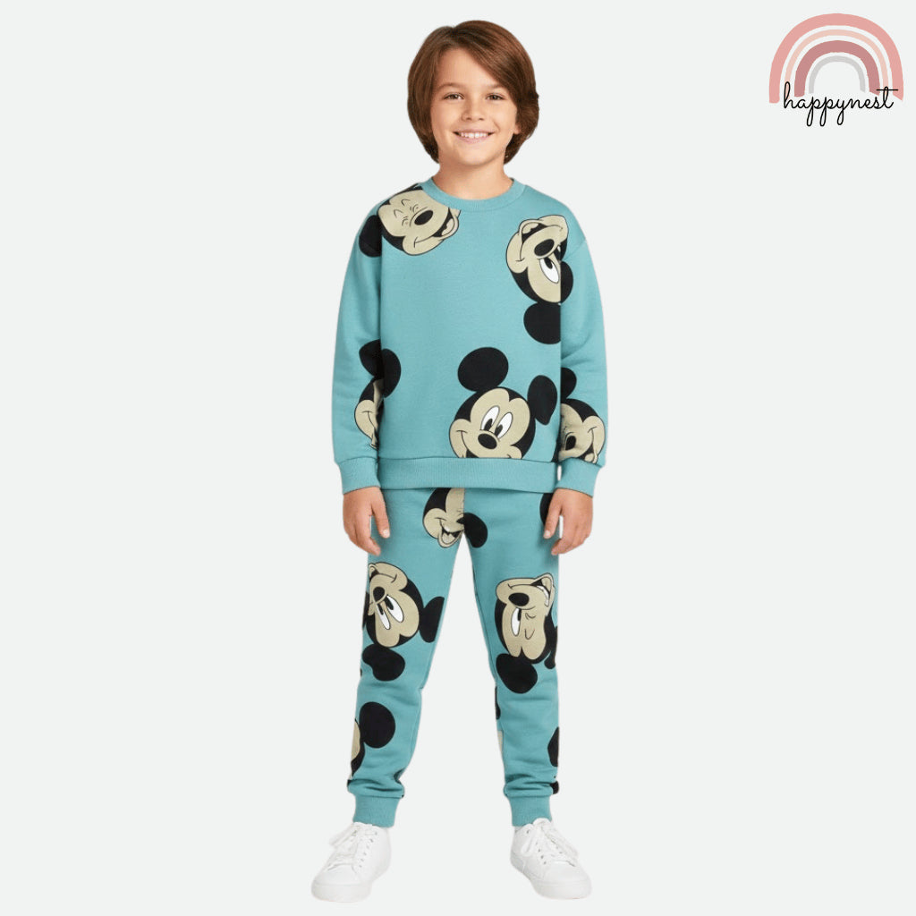 Mickey Mouse Boys 2-Pc Sweatshirt & Jogger Set | Teal Blue | 2-8 Years (SS675)