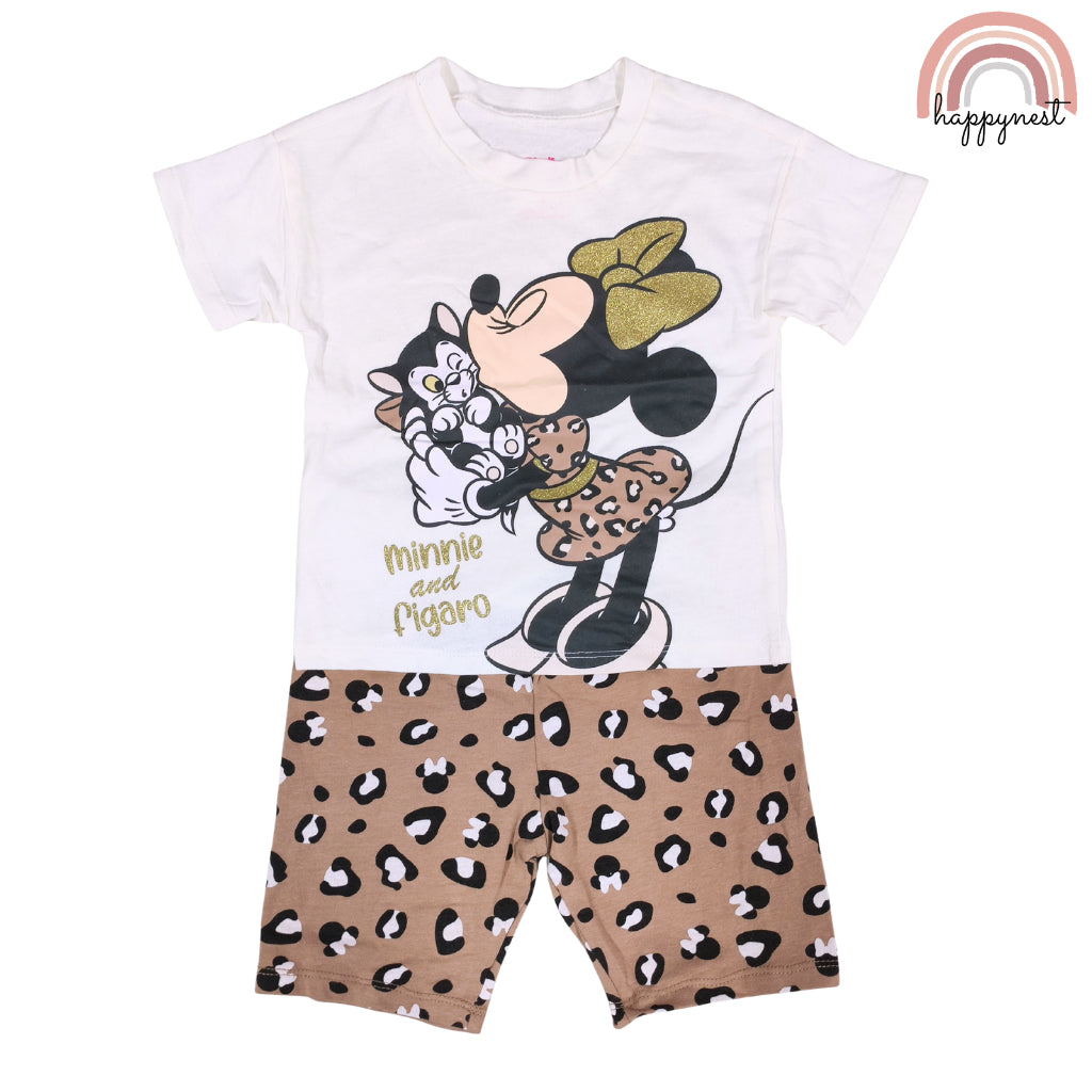 Disney Minnie & Figaro Leopard Shorts 2-Piece Kids Set (4 Years) - AA468B