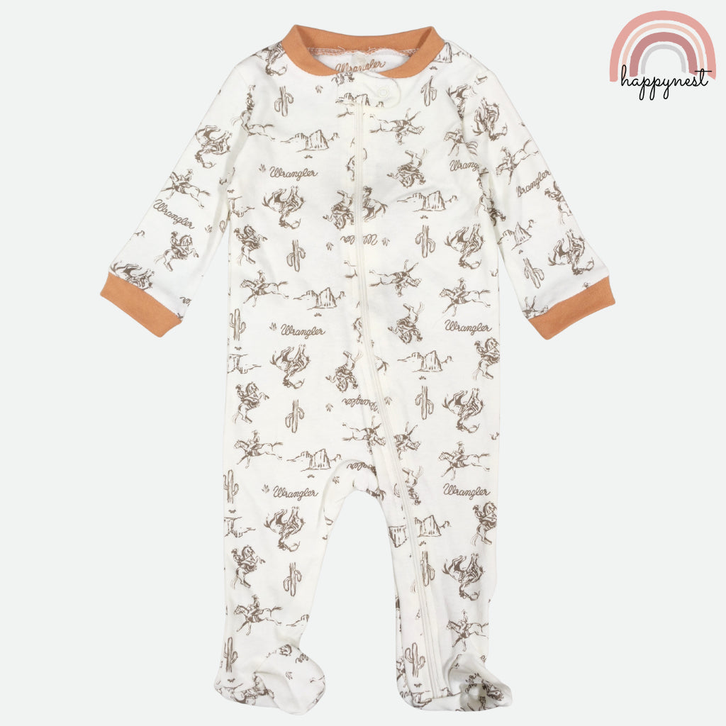 Wrangler Baby 2-Pc Sleepsuit & Hat Set | Cowboy Print (B55) 3 - 9 Months