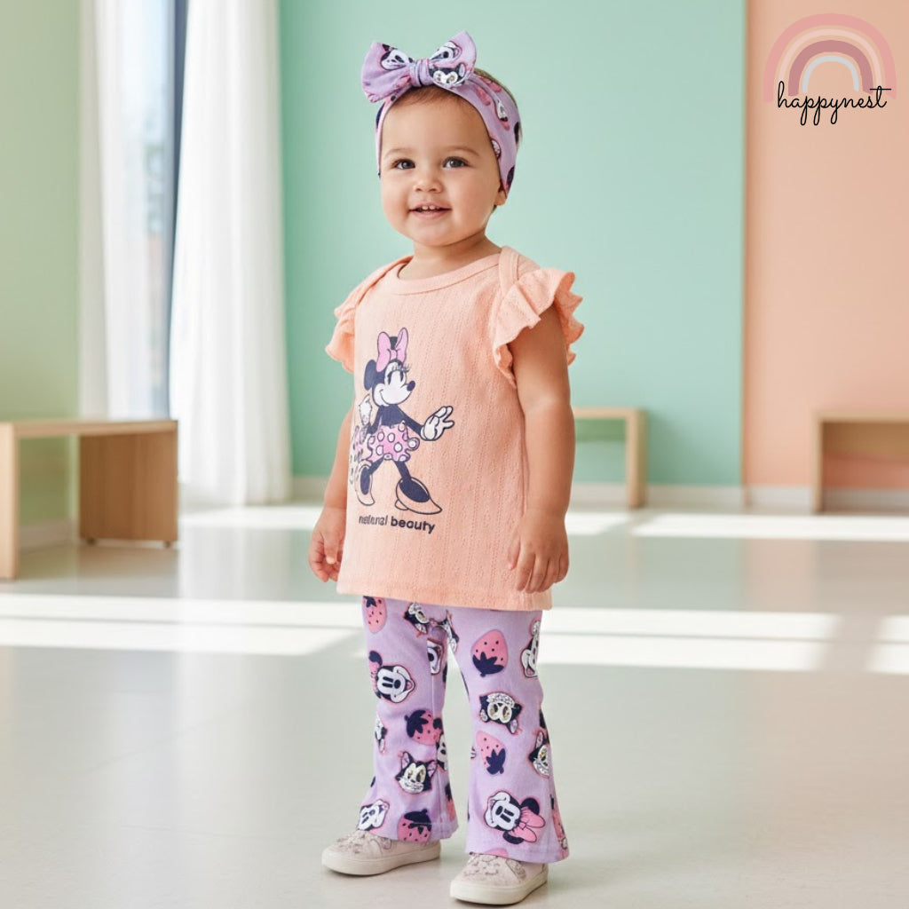 Minnie Mouse 3-Pc "Natural Beauty" Set | Peach & Lavender | 3-24 Months | B73