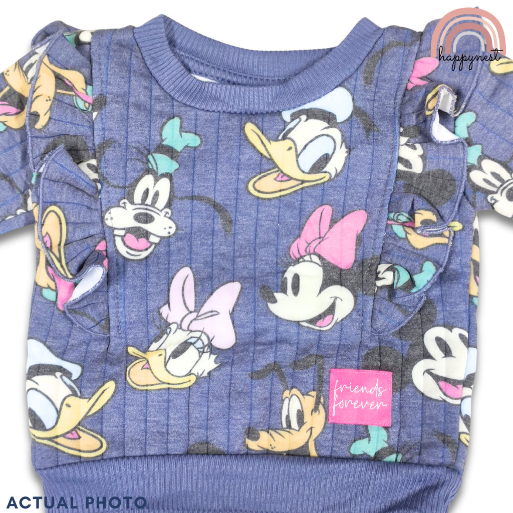 Minnie Girl Tracksuit 2-Pc Ruffle Set | Blue Character Print | 12M - 5 Years | SS704