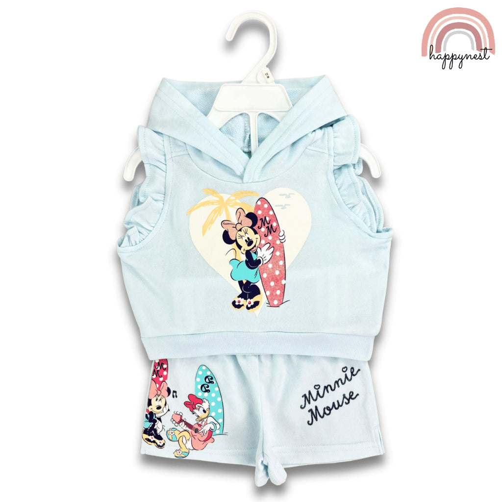 Minnie Mouse Summer Vibes 2-PC Hoodie & Shorts Set (AA490) | 2-6 years
