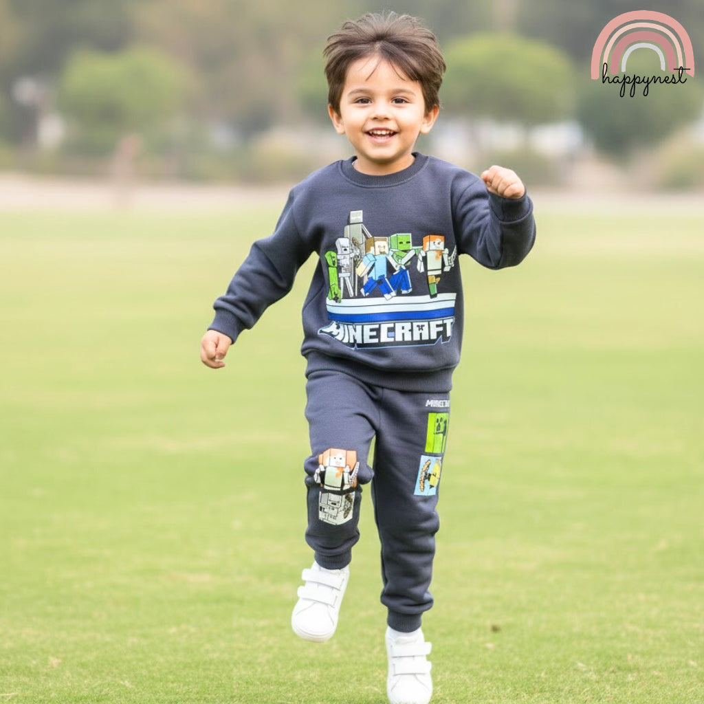 Minecraft Boy Tracksuit 2-PC Sweatshirt & Joggers Set (SS690) | 2-8Y