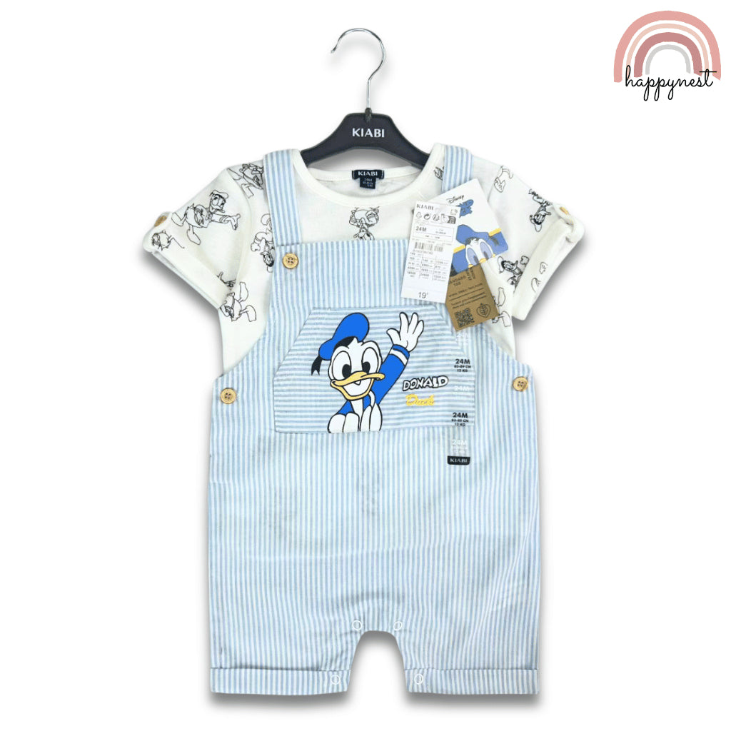 Donald Duck Baby 2-Piece Jumper Overalls + Shirt Outfit Set | 3–36M (AA357)