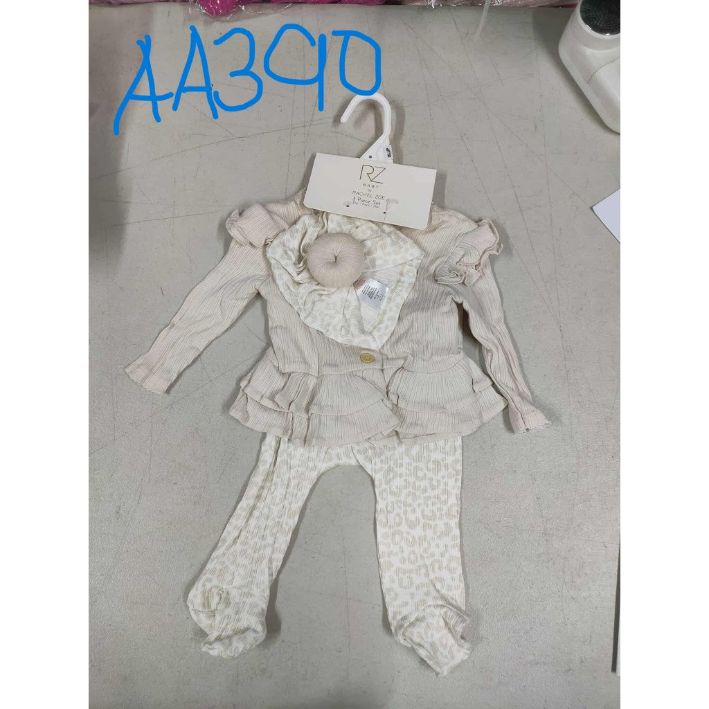 Baby Girl 2-PC / 3-PC / 4 PC Ruffle Long Sleeve Outfit Set Rachel Zoe 3-6-9 Months