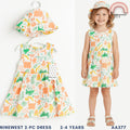 Fun Sea Life Ocean Print Dress and Hat Terno for Toddler Girls 2-4 Years AA377