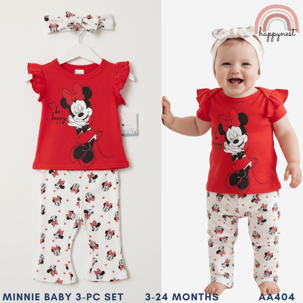 Minnie Mouse 3-Piece Terno Set for Baby Girls (3-24M) AA404