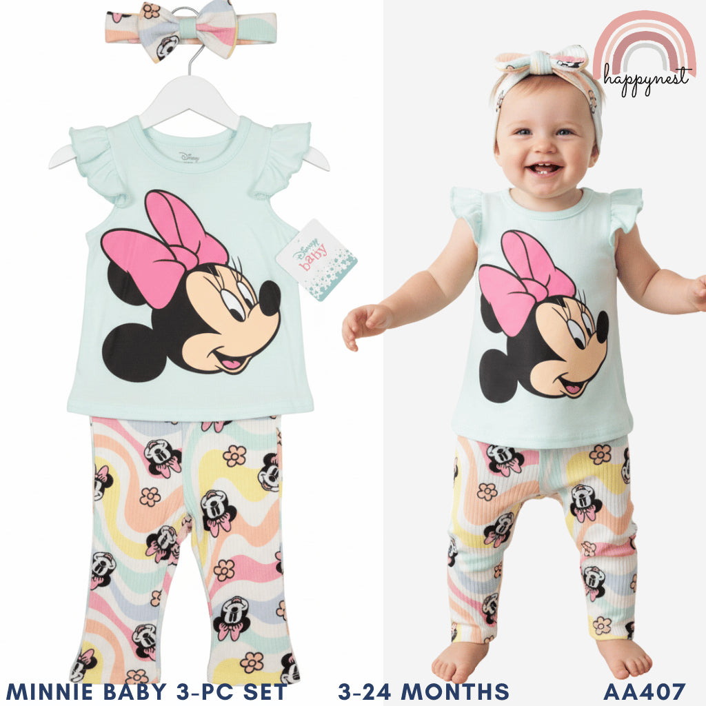 Minnie Mouse 3-Piece Terno Set for Baby Girls (3-24M) AA404