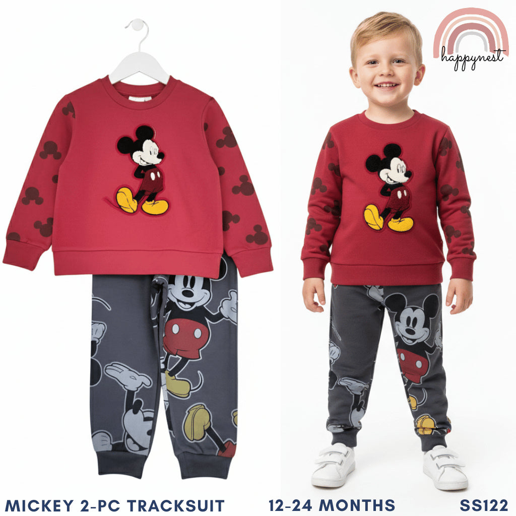 Mickey Tracksuit OOTD Baby Boy Sweatshirt Cute Terno 12 18 24 Months SS122