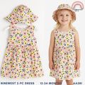 Pink & Yellow Floral Dress & Hat Set for Girls 12-24M AA381