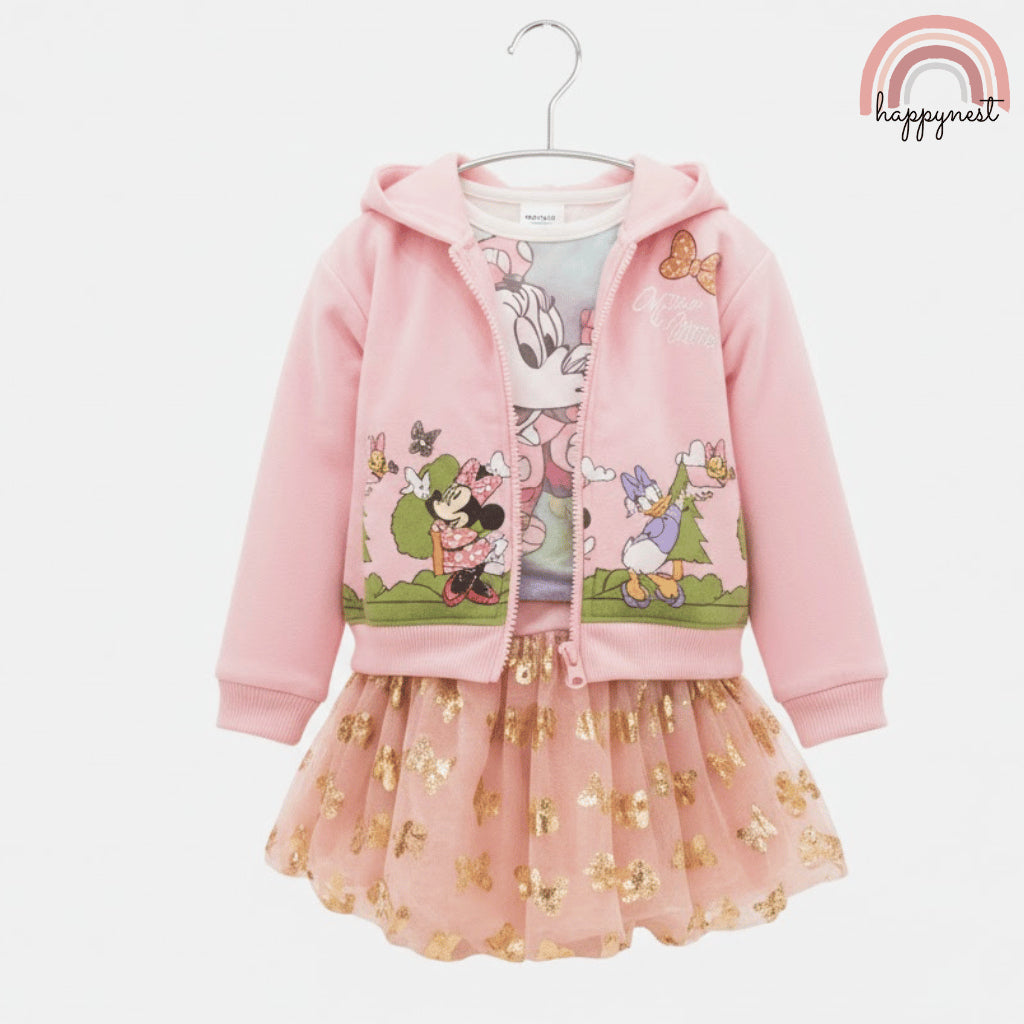 Disney Minnie Mouse 3-PC Tulle Skirt Terno Set (2-6Y) | AA434