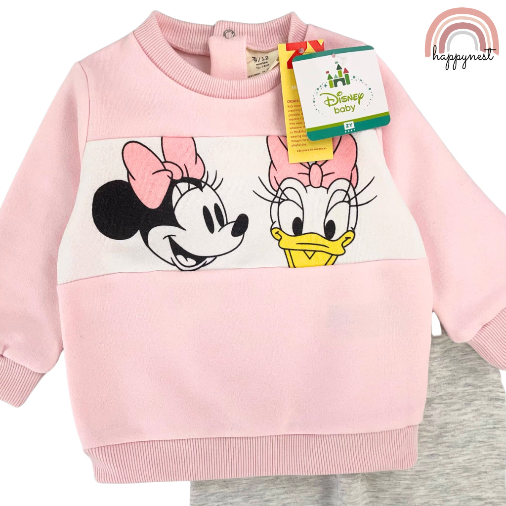 MINNIE DAISY Baby Set Pink Sweater Gray Pants School Style 6-36 Months SS608