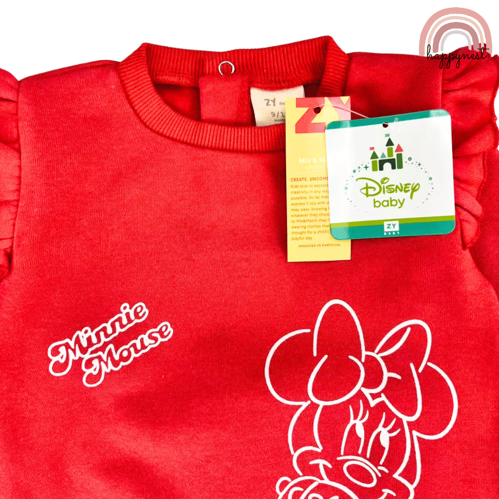 Minnie Baby Girl OOTD 2PC Set Red Ruffle Sweater Dark Blue Pants 6-36 Months SS612