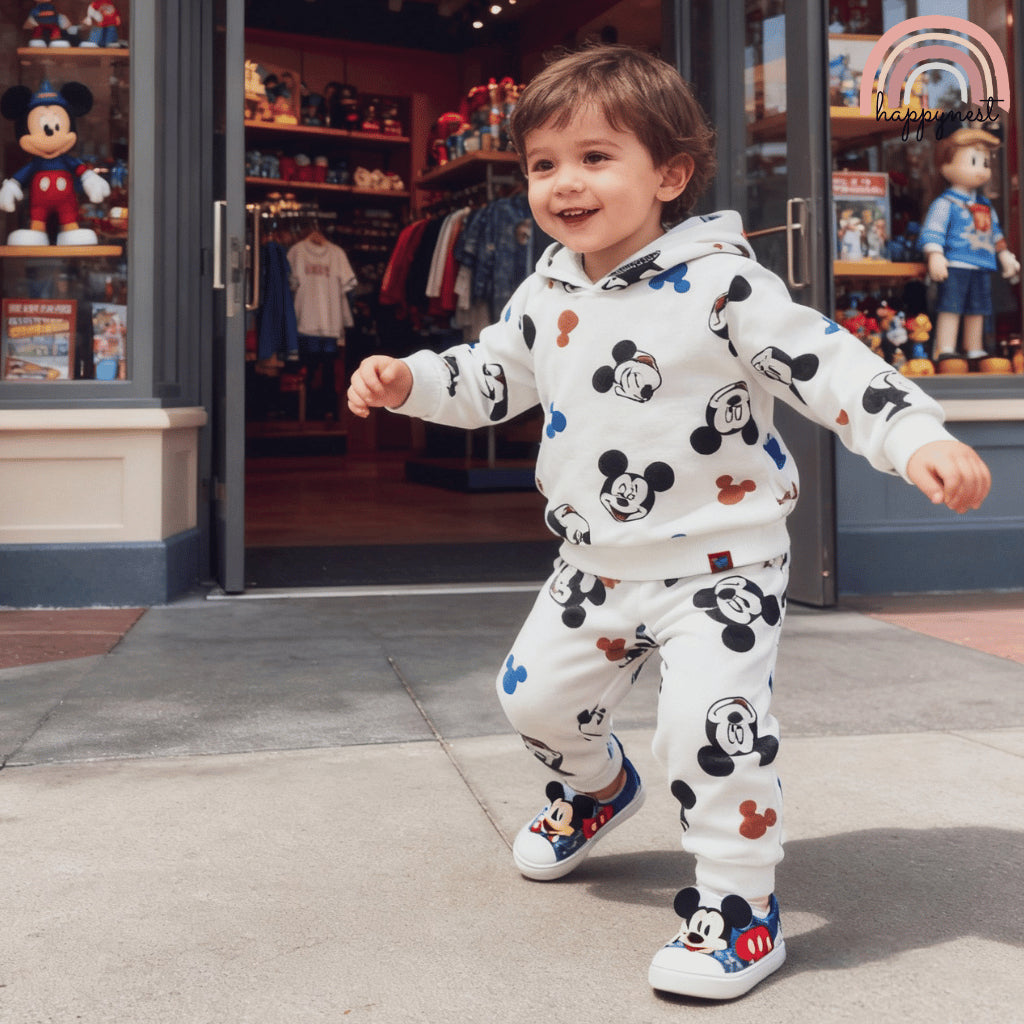 Mickey Mouse White Hoodie & Pants Set for Boys 6-36M SS637