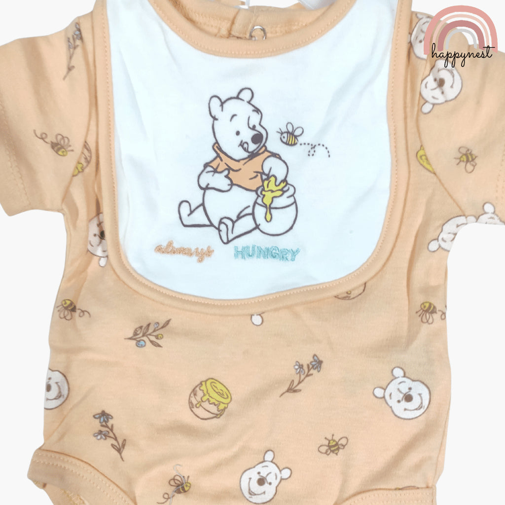 Disney Winnie the Pooh Baby 3-Pc Set | Sleepsuit, Bodysuit & Bib | 3-9 Months (B2)