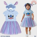 Stitch Kids Hooded Tulle Dress - Cute Character Tutu Dress for Girls (D4)