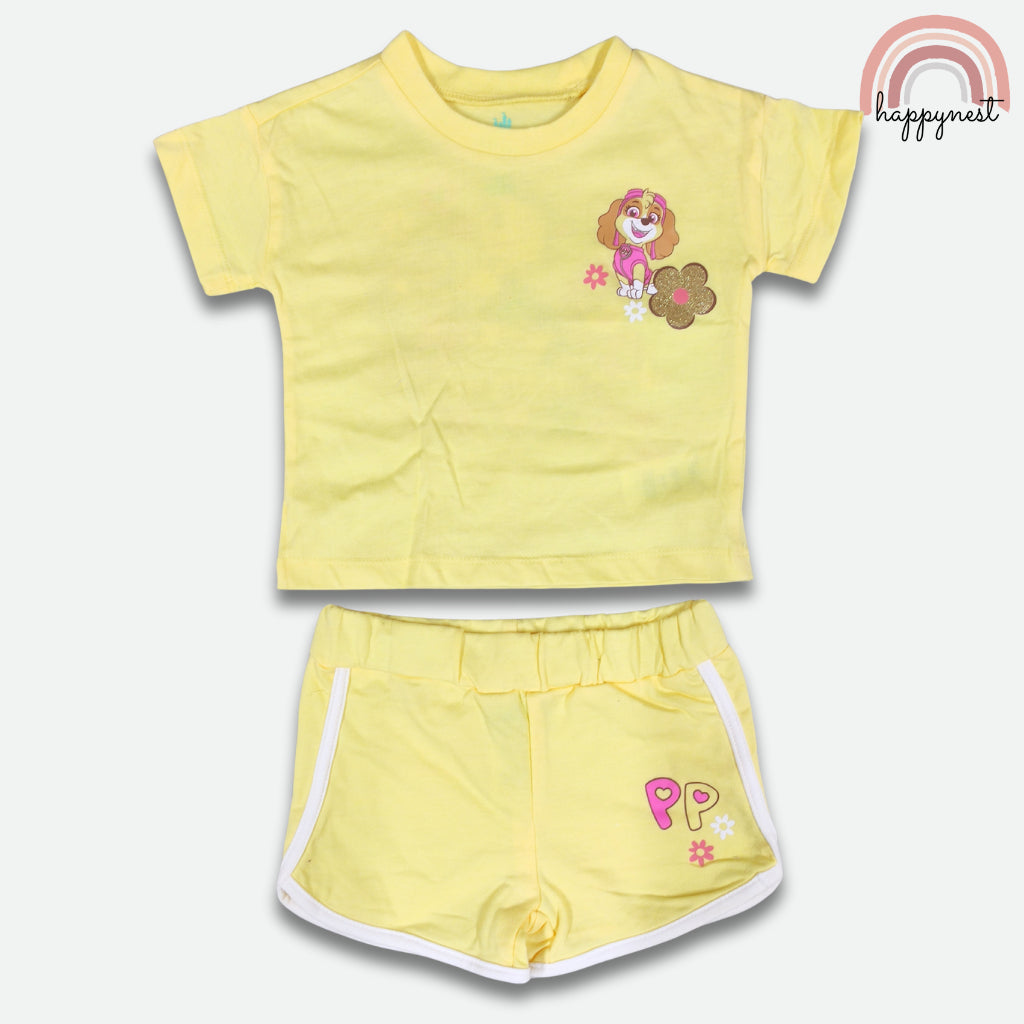 PAW Patrol Skye Kids 2-Pc Set | Soft Cotton T-Shirt & Shorts (B53) 9 Months - 4 Years