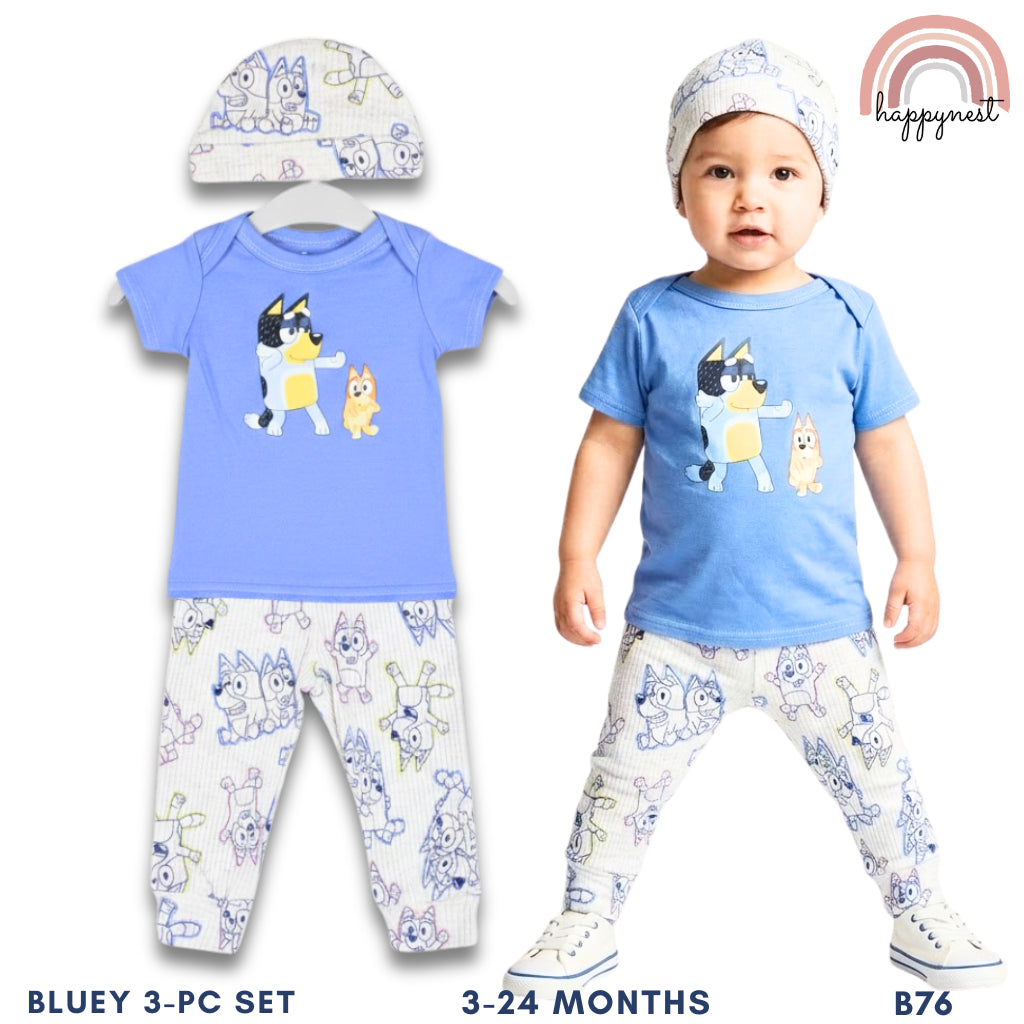 Bluey Baby OOTD 3-Pc Comfy Set | Bluey & Bingo Play Outfit | 3-24 Months | B76