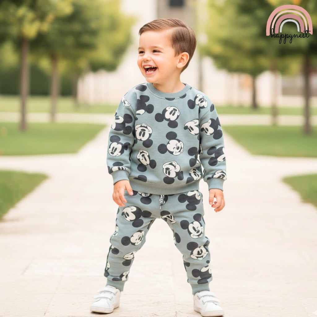 Mickey Boy OOTD Print 2-PC Sweatshirt & Joggers Set (SS694) | 2-8Y