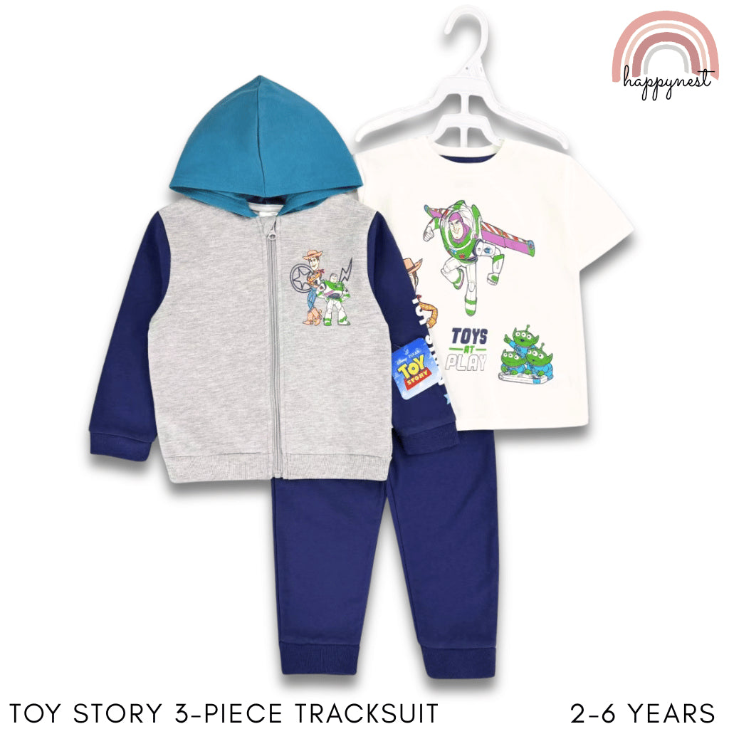 Toy Story Kids 3PC Tracksuit – Hoodie, Shirt & Jogger Pants Set | 12 Months - 7 Years (SS536)