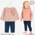 Kiabi Baby Set with Scallop Collar Top, Denim & Socks 3-Piece (3–36 Months) | SS552