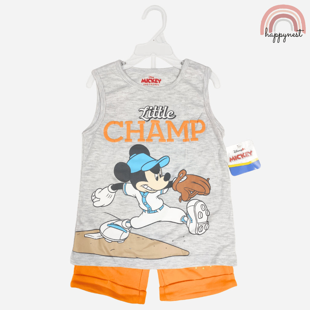 Mickey Mouse Boys Tank Top & Shorts OOTD Sando Set 2-4 Years AA399