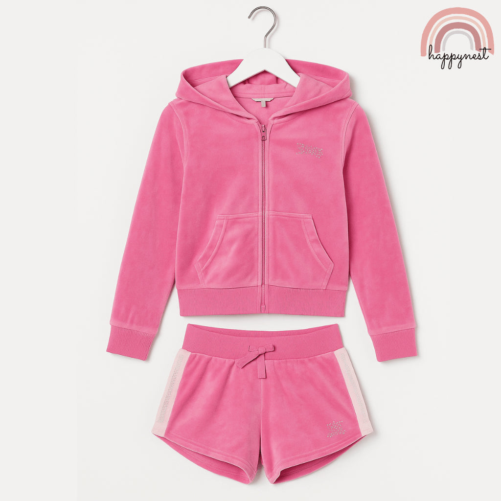 Juicy Couture Velour Hoodie & Shorts Set for Girls 4-12Y SS587