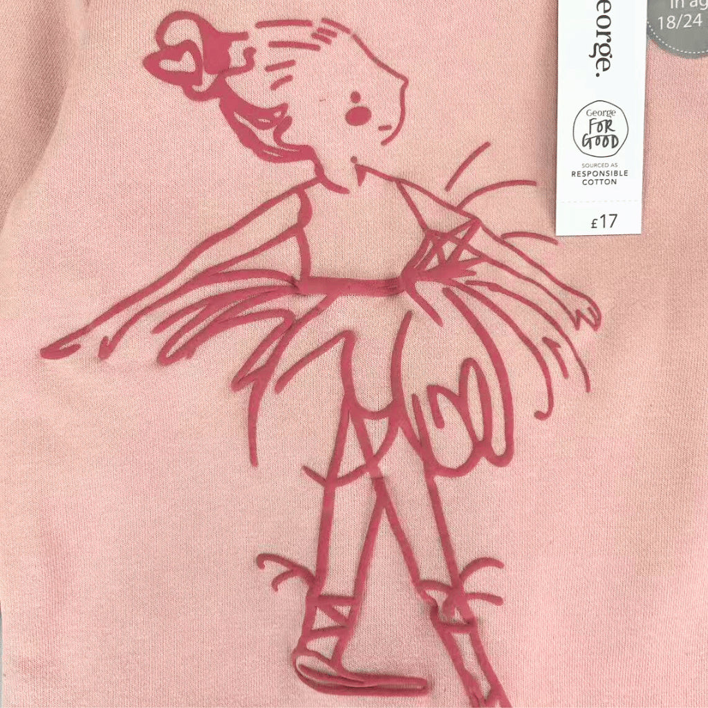 George Ballerina Girl Terno Set Ruffle Pullover (3-36M) | SS592