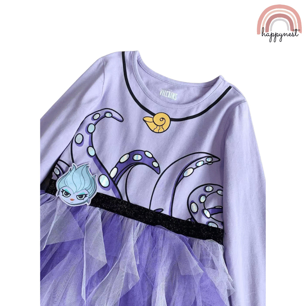 Disney Ursula Villain Tulle Dress for Girls (4-14Y) | AA435