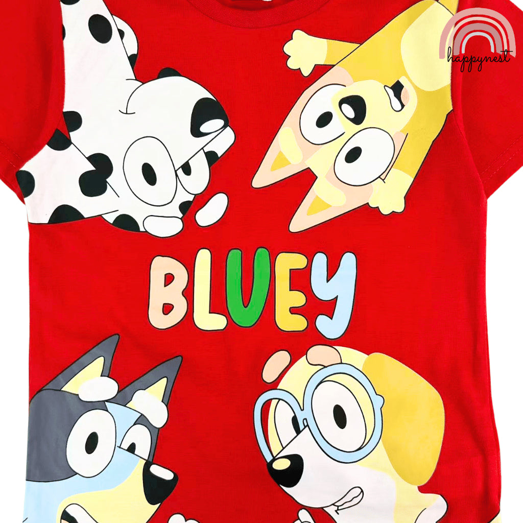 Bluey Red Terno Set for Kids Boys T-Shirt & Shorts (2-10Y) | AA447