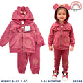 Baby Girl Minnie Dusty Rose Velour Terno (3-36M) | SS589