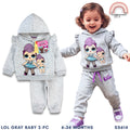 LOL Surprise! Baby Girl 2PC Set Gray Ruffle Hoodie Jogger Pants Fashion 6-36 Months SS614