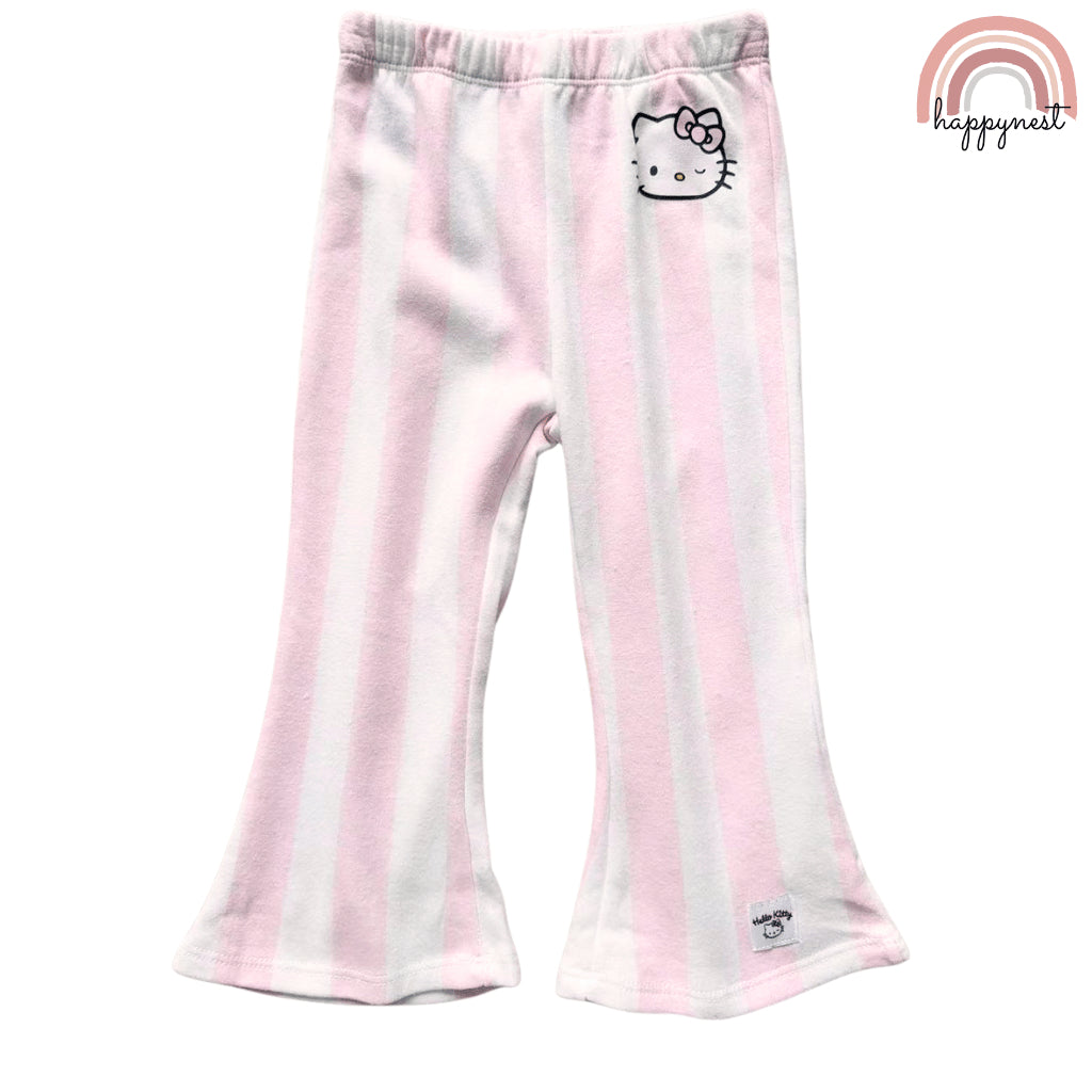 HELLO KITTY Girls Kids 2PC Set Pink White Sweater Striped Pants Fashion School 3-8Y SS615