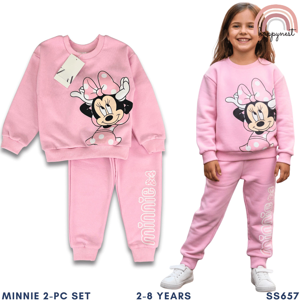 Minnie Girl 2-Piece Pink Sweatshirt & Jogger Set 2-8 Years – SS657