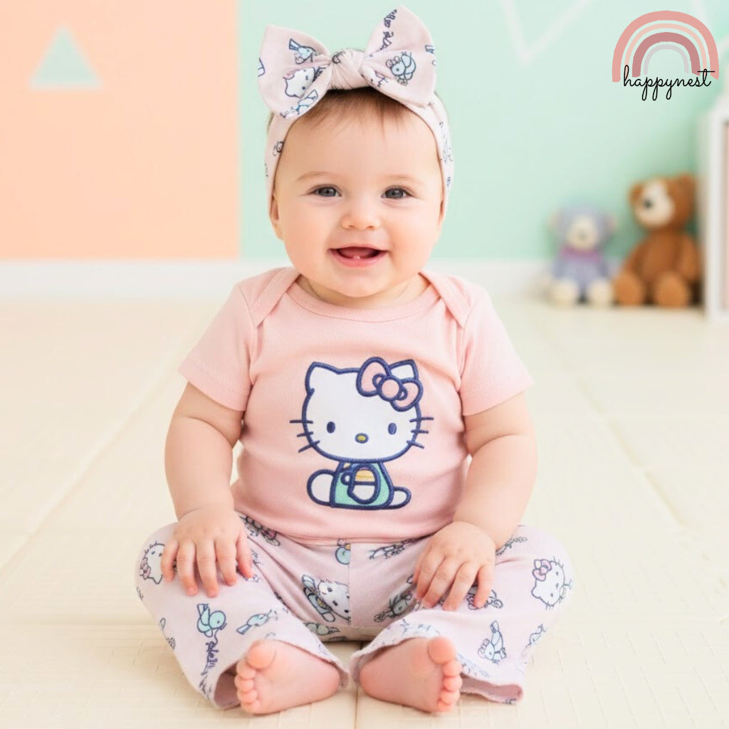 Hello Kitty 3-Pc Pink Flare Set | Bird & Bow Theme | 3-9 Months | B67