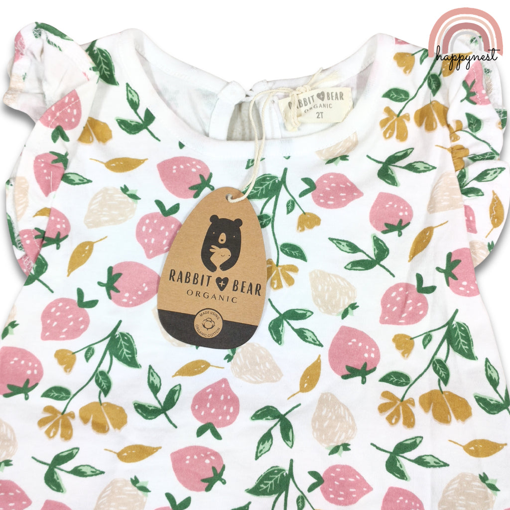 Rabbit Bear Sweet Strawberry 2-PC Ruffle Tee & Pants Set (AA496) | 2-6Y